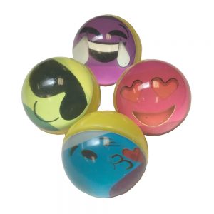 Emoji Bounce Balls | 32mm Assorted Faces | Pack of 12 Fun Toys for Kids