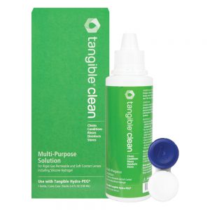 Tangible® Clean Contact Lens Solution | Multi-Purpose RGP & Soft Lens Care | 3.4 fl oz