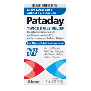 Pataday® Twice Daily Eye Allergy Relief Drops | 5mL | Fast Itch Relief from Pollen & Pet Dander