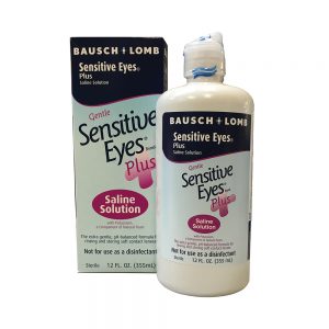 Sensitive Eyes® Saline Solution | Gentle Rinse for Soft Contact Lenses | 12 fl oz Bottle