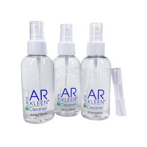 AR Kleen® Lens Cleaner Kit | 2x 4oz + 1x 2oz Bottles + Microfiber Cloth | Streak-Free on All Lenses