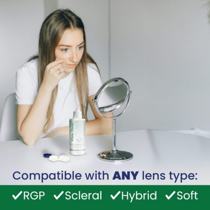 Vista Clean Multi-Purpose Solution | Contact Lens Solution for Scleral and Gas Permeable Contact Lenses, with Lens Case | 3.4 Fl Oz & 12 Fl Oz - Image 3