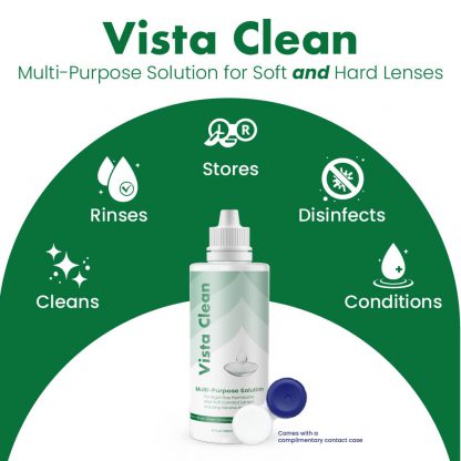 Vista Clean Multi-Purpose Solution | Contact Lens Solution for Scleral and Gas Permeable Contact Lenses, with Lens Case | 3.4 Fl Oz & 12 Fl Oz - Image 4